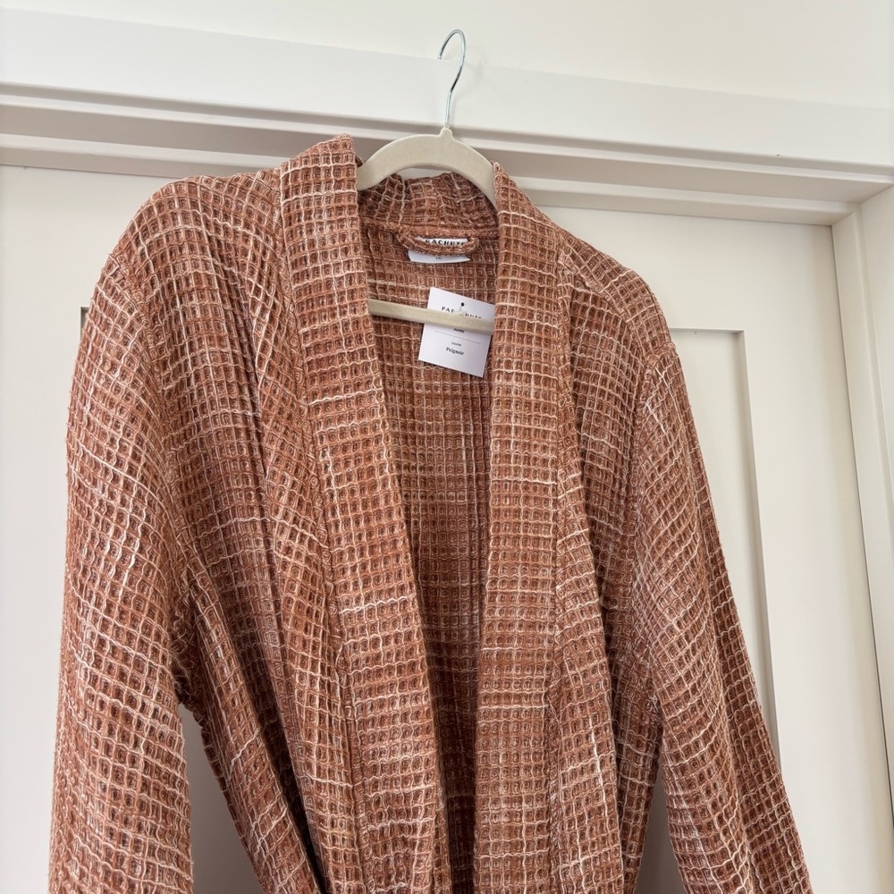 NWT PARACHUTE Unisex Waffle Robe in Terra Sz Large - Picture 3 of 7